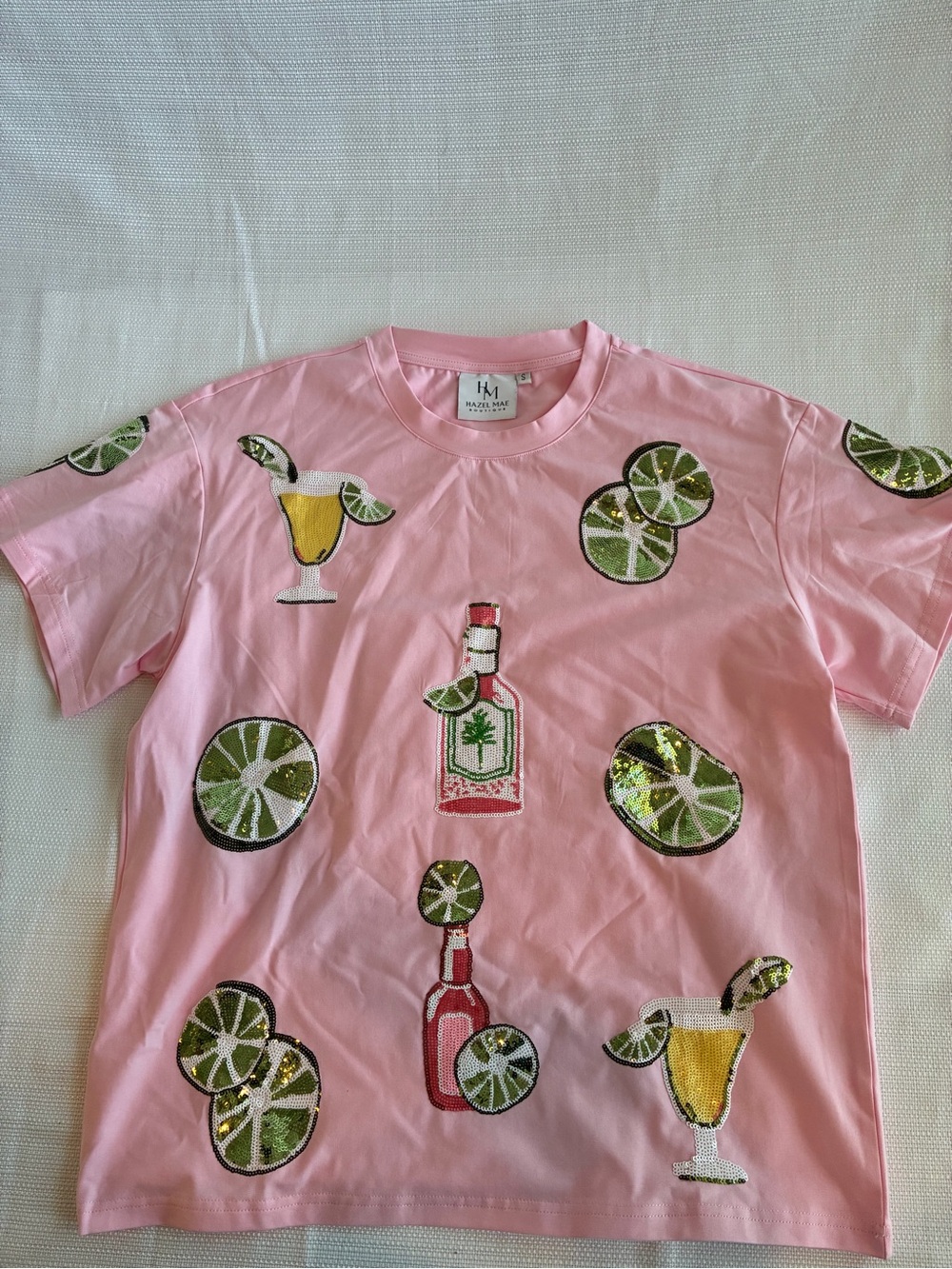 Pink Lime & Cocktail Embroidered Woman’s T-Shirt